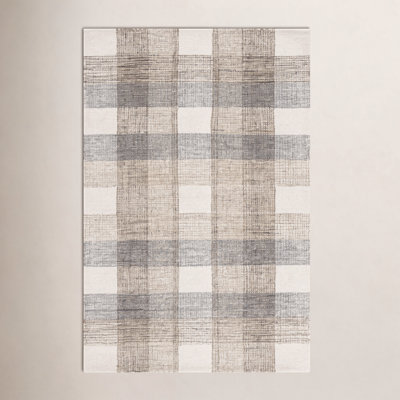 Hand-Tufted Wool Plaid Rug