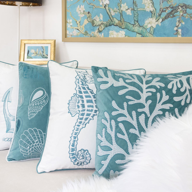 Karael Throw Pillow, Teal