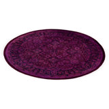 Overdyed Hand-Knotted Wool Modern-Contemporary Purple Area Rug 4' 1" x 4' 1"