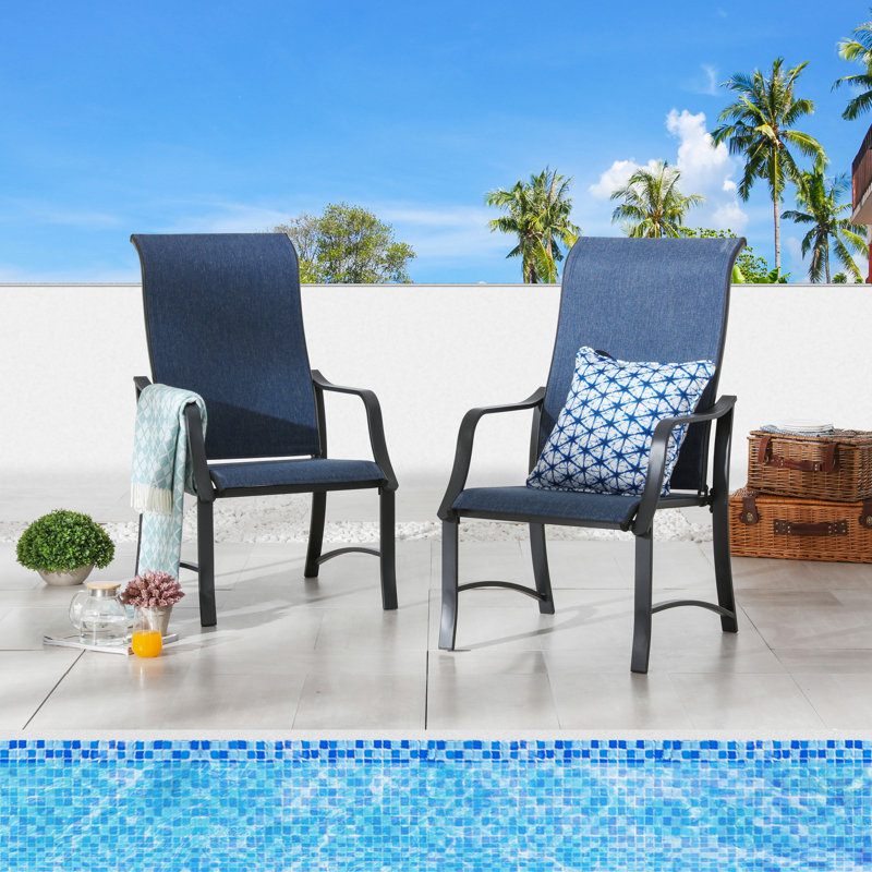 Fauteuil de patio Rusi, Bleu