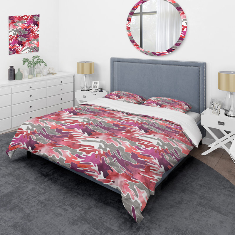 Colorful Desert Camouflage - Ensemble de housse de couette abstrait - Microfibre de polyester