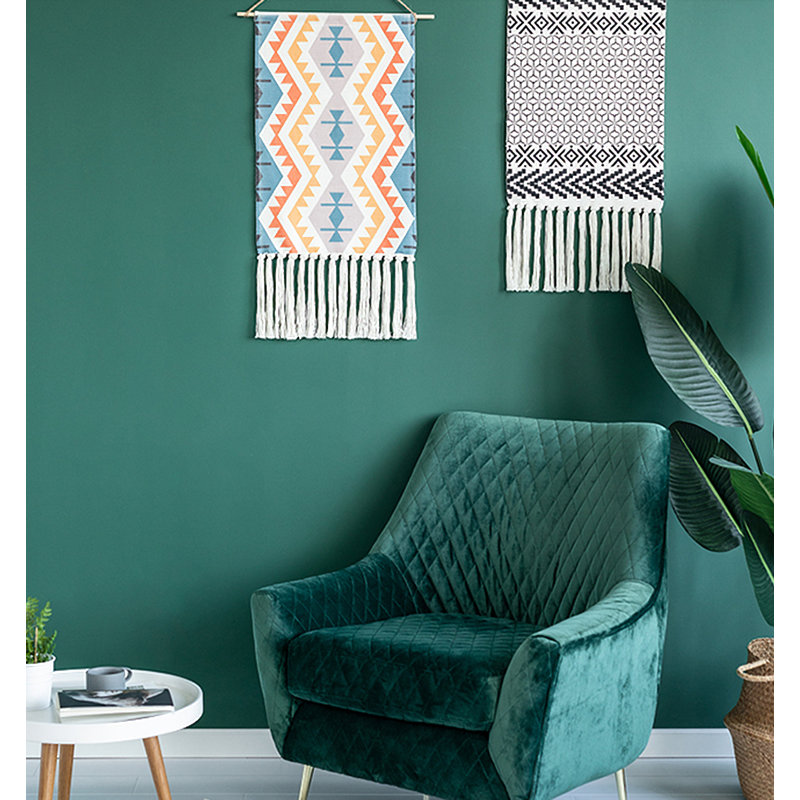 Suspension murale tapisserie tissée traditionnelle boho
