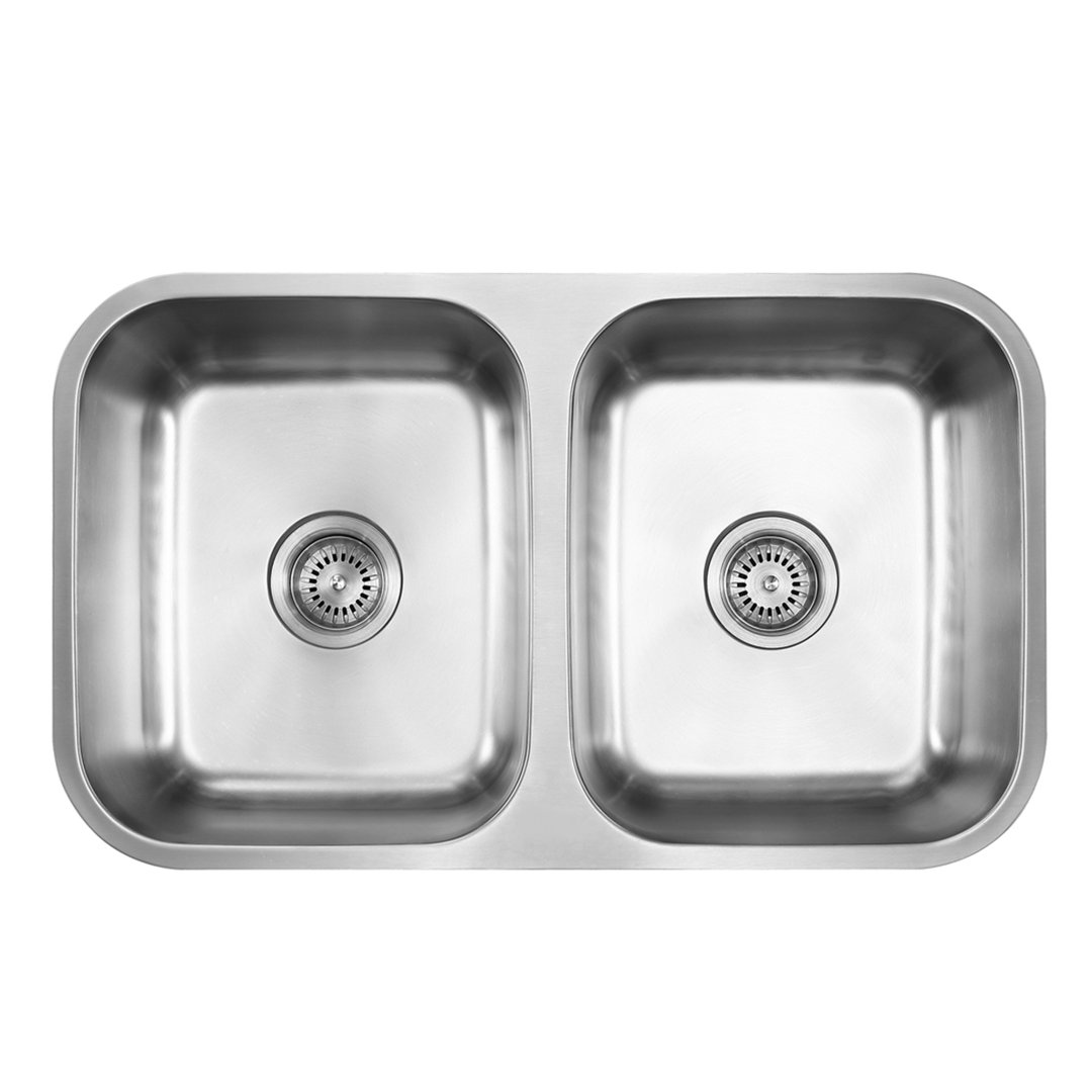 31" L x 18" W Double Bowl Stainless Steel Basin Undermount Kitchen Sink Daweier