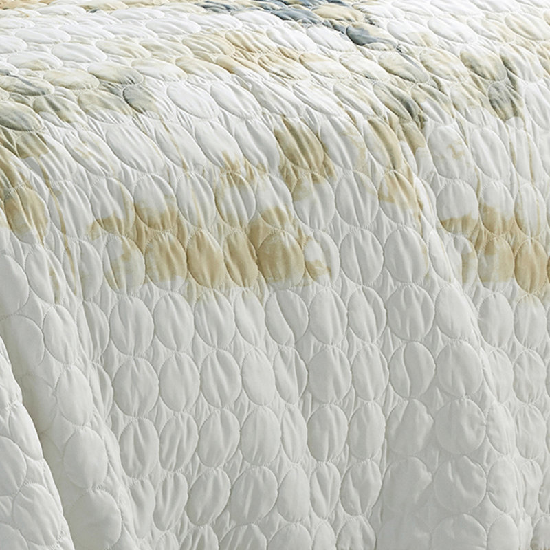 Ensemble de couvre-lit en microfibre doré / beige 3 pièces, Très grand