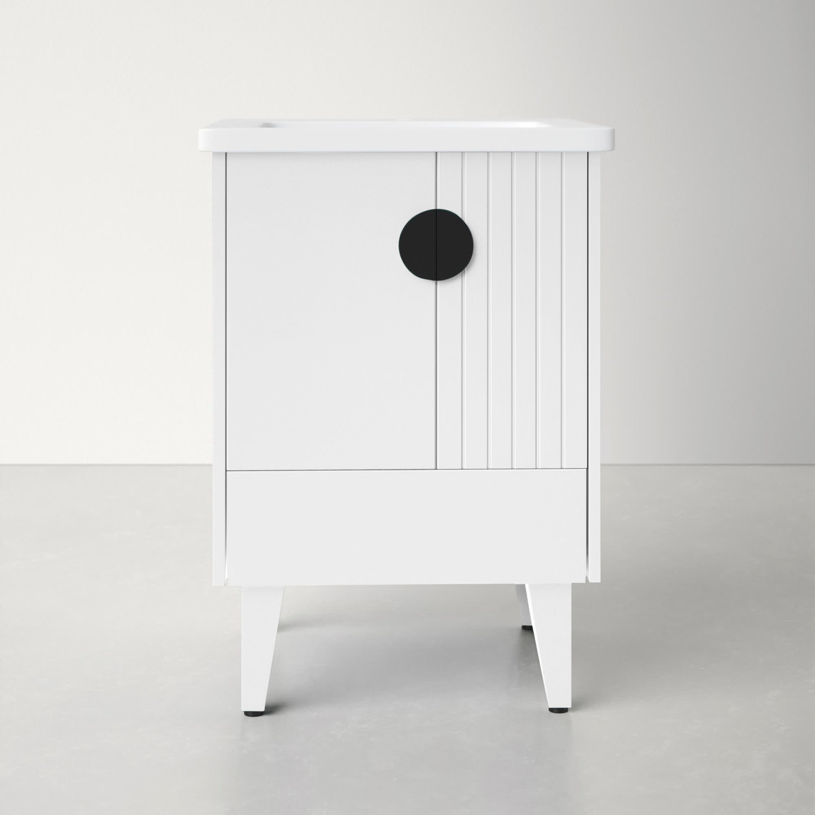 Saimah 20'' Single Bathroom Vanity, Black, White Matte