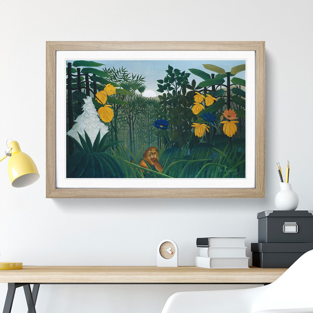 The Repast of the Lion by Henri Rousseau - Framed Print