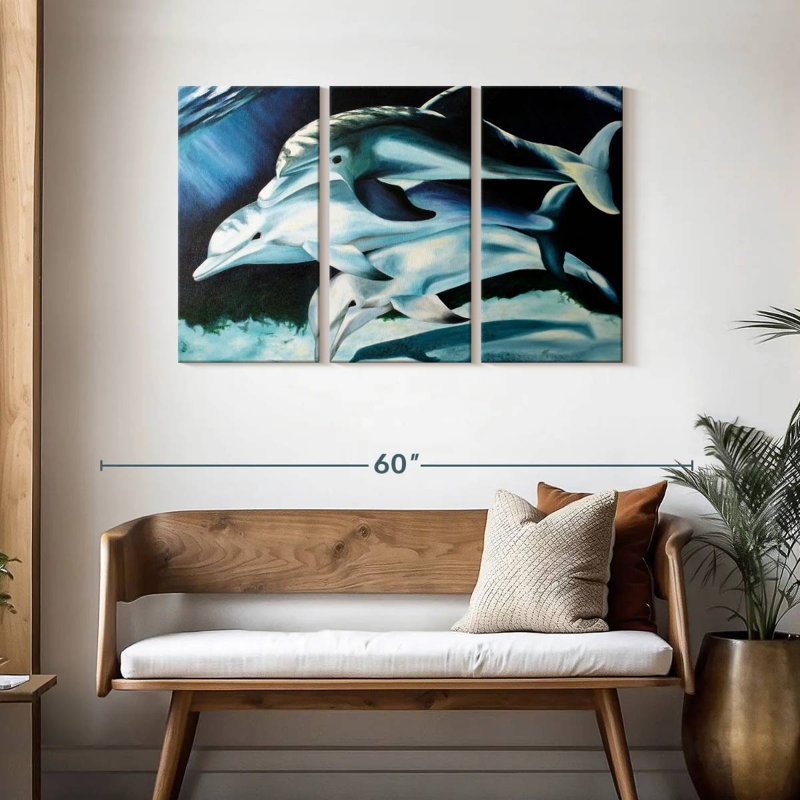 Brampt Dolphin Trio, 28" H x 45" W