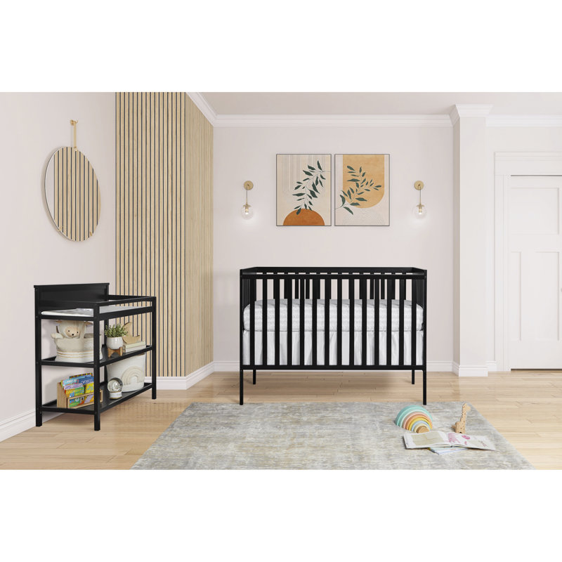 Black 5-in-1 Convertible Crib with Modern Design