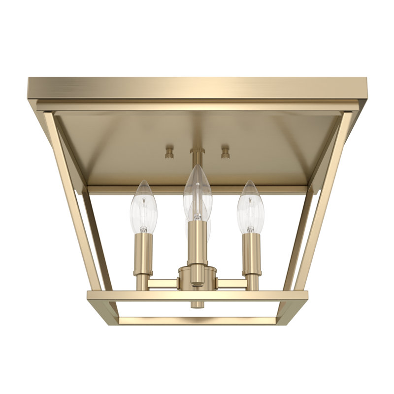 Laurel Ridge 4 - Light 14'' Lantern Square / Rectangle Flush Mount, Alturas Gold