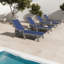 Ensemble de 2 chaises longues réglables pour patio, PEHD bleu marine moderne, piscine