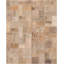 Tapis décoratif beige en laine noué à la main de conception unique 5 pi 7 po x 7 pi 8 po Borka