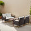 Ensemble de conversation extérieure en rotin pour 4 personnes avec coussins de patio-826510037