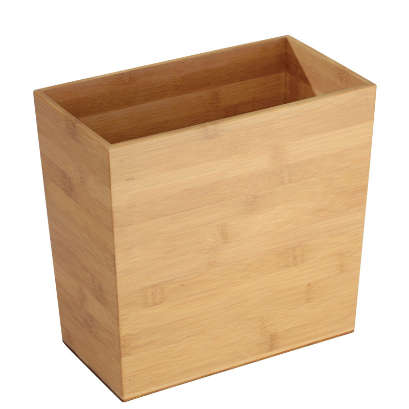 Corbeille à papier rectangulaire en bambou iDesign Formbu - 10,5 po x 5,75 po x 10 po 5 gallons