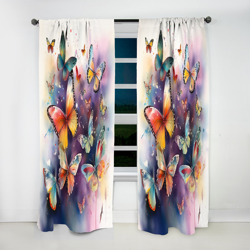 Rideaux en velours mauve - 1 papillon, L 52 po x L 63 po