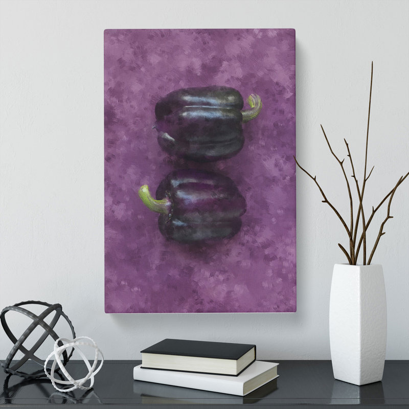 Purple Bell Peppers Painting - Wrapped Canvas, 60cm H x 40cm W x 3cm D