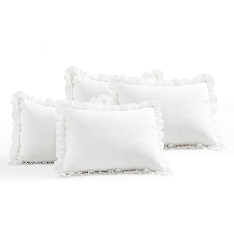 White Polyester Twin Daybed Cover Set with Ruffled Trim