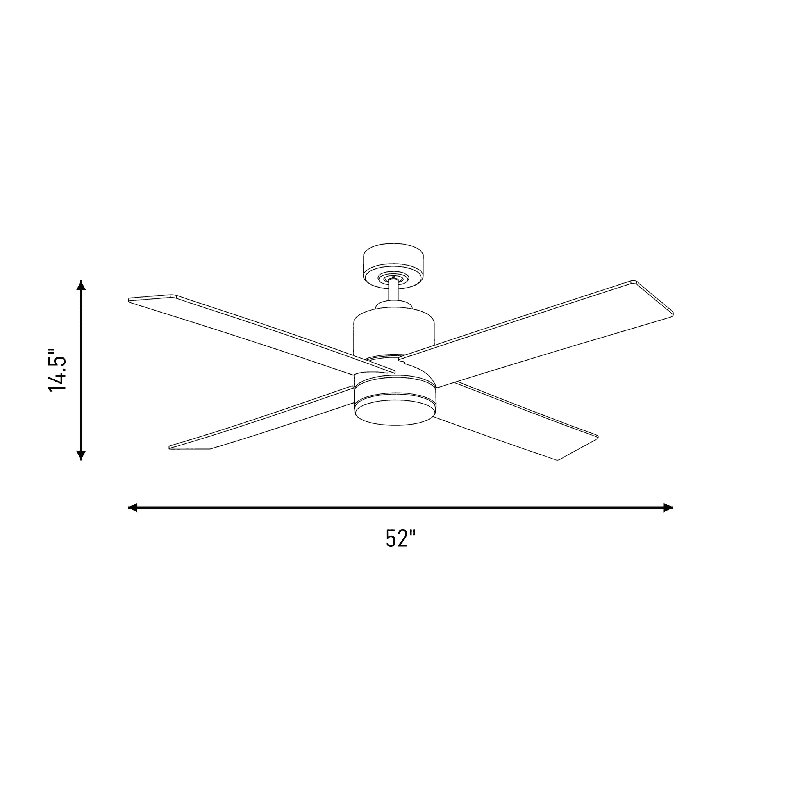 Ventilateur de plafond standard à 4 pales de 52 po en blanc avec pales blanches avec télécommande et ensemble d'éclairage inclus Cairns
