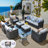 Ben 9 - Person Patio Conversation Set with Cushions-62745937