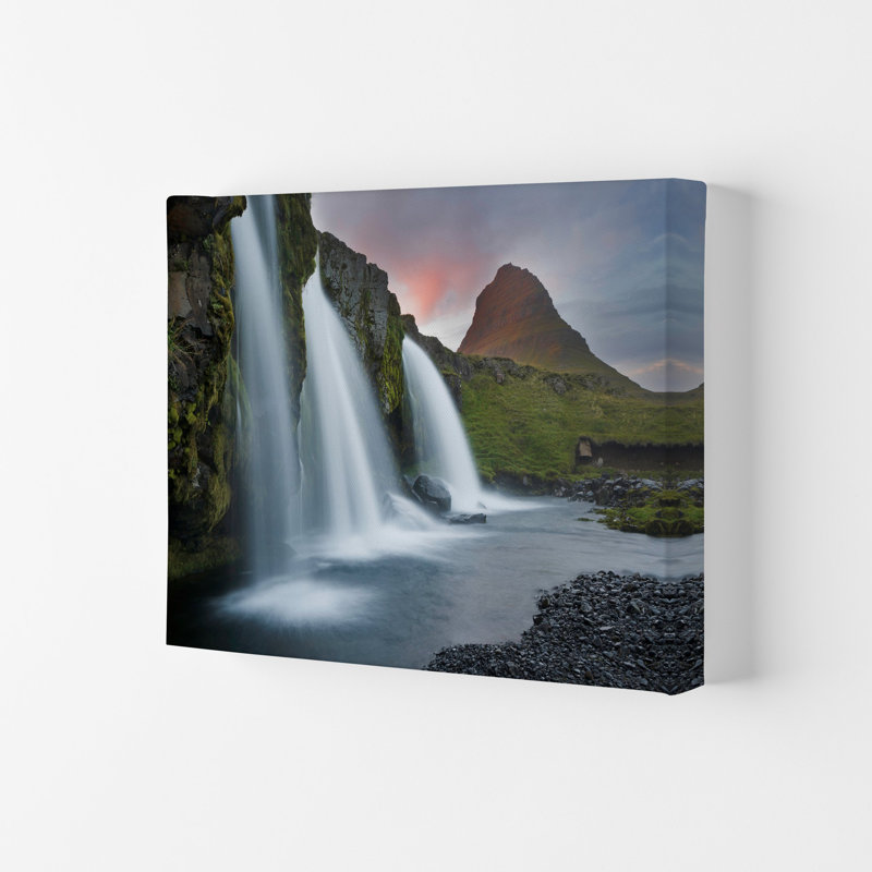 Triple Falls 1 Piece Wall Art on Canvas, 29.7cm H x 42cm W x 4cm D, Wrapped Canvas