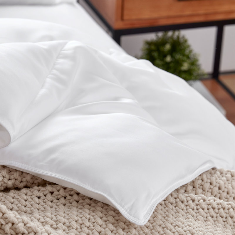 Snorze Cloud Coma Inducer Silky Bamboo Oversized Comforter Set, King Comforter + 2 King Shams, White