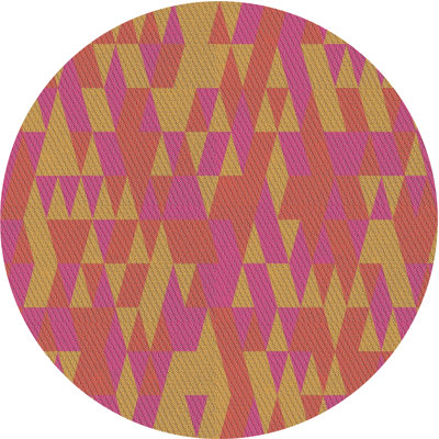 Tapis orange à motifs/zone indigo