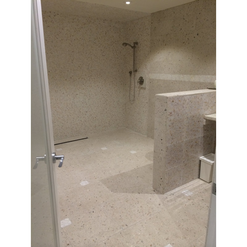 SeaTile 4"x 4" Natural Shell Listello/Border Tile in White Mother of Pearl