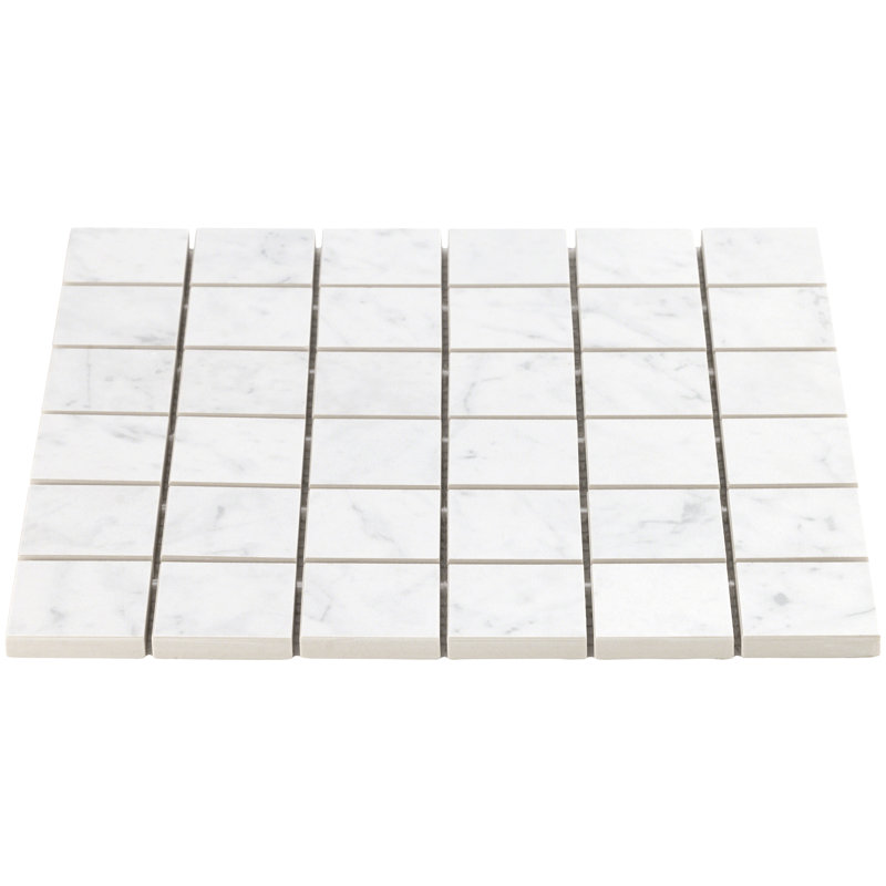 Marmo 2" x 2" Porcelain Grid Mosaic Wall & Floor Tile, Bianco