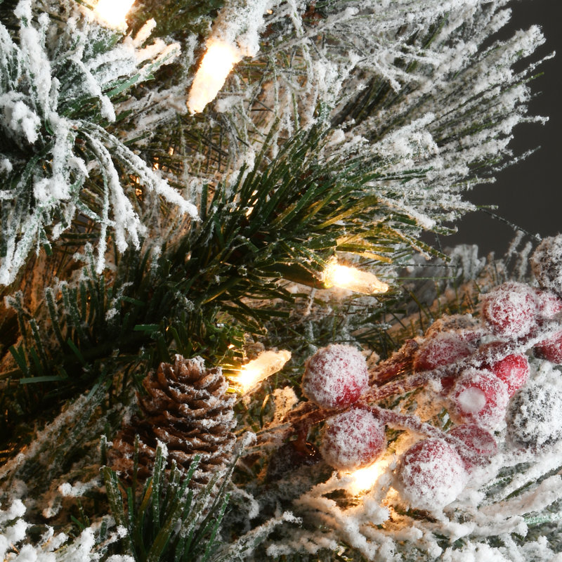 9 Ft. Powerconnect(TM) Snowy Bedford Slim Pine Tree With Clear Lights