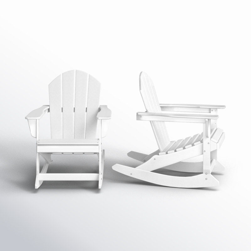 Laguna Rocking Outdoor Adirondack Chair, White