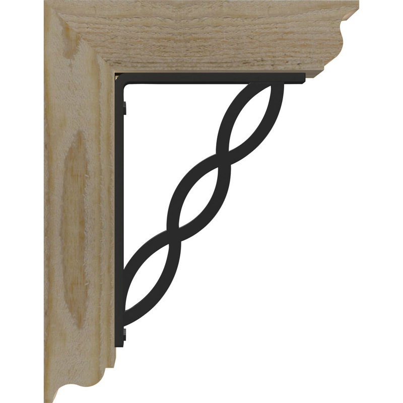 Support de fer traditionnel 4 po Loera, H 16 po x P 14 po, Sapin de Douglas de l 3 1/2 po x T 2 po (lisse)