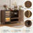 70" Wine Bar Cabinet with Fluted Texture, Modern Coffee Cabinet with Wine Rack&Glass Holder, White Kitchen Buffet Sideboard, Freestanding Liquor Cabinet for Dining Room Living Room-188930691