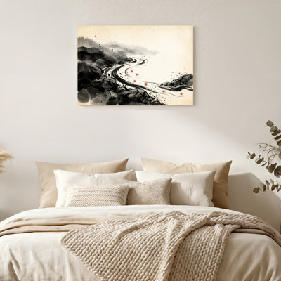 Art mural sur toile Gallery Wrap pour le salon, la chambre à coucher, le bureau ou le vestibule - décoration murale décorative avec ruisseau de montagne