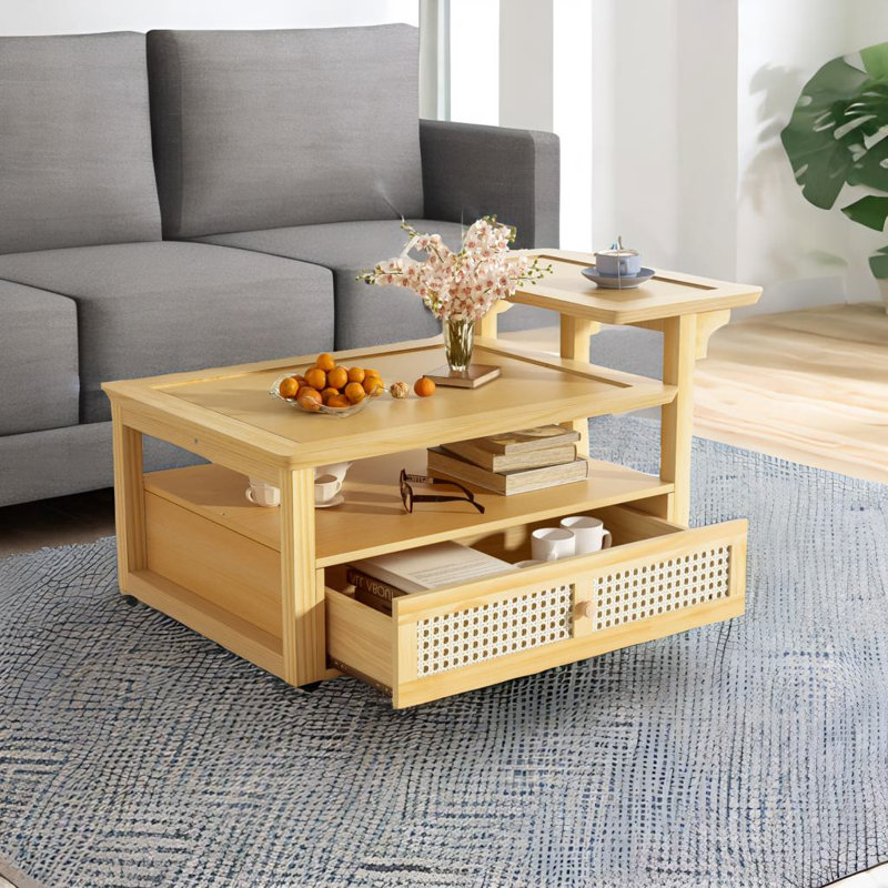 Coffee Table With 2 Tabletops, Natural