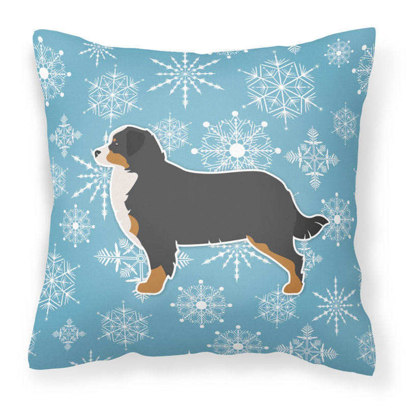 Coussin intérieur/extérieur en flocons d’hiver, H 18 po x l 18 po x P 3 po
