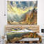 Paysage, montagnes du Caucase, tapisserie panoramique jaune-28486026