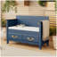 Banc à chaussures avec coussin amovible, banc d'entrée avec rangement caché pour l'entrée et le salon, banc de rangement à chaussures avec dossier (turquoise antique)-1736031983
