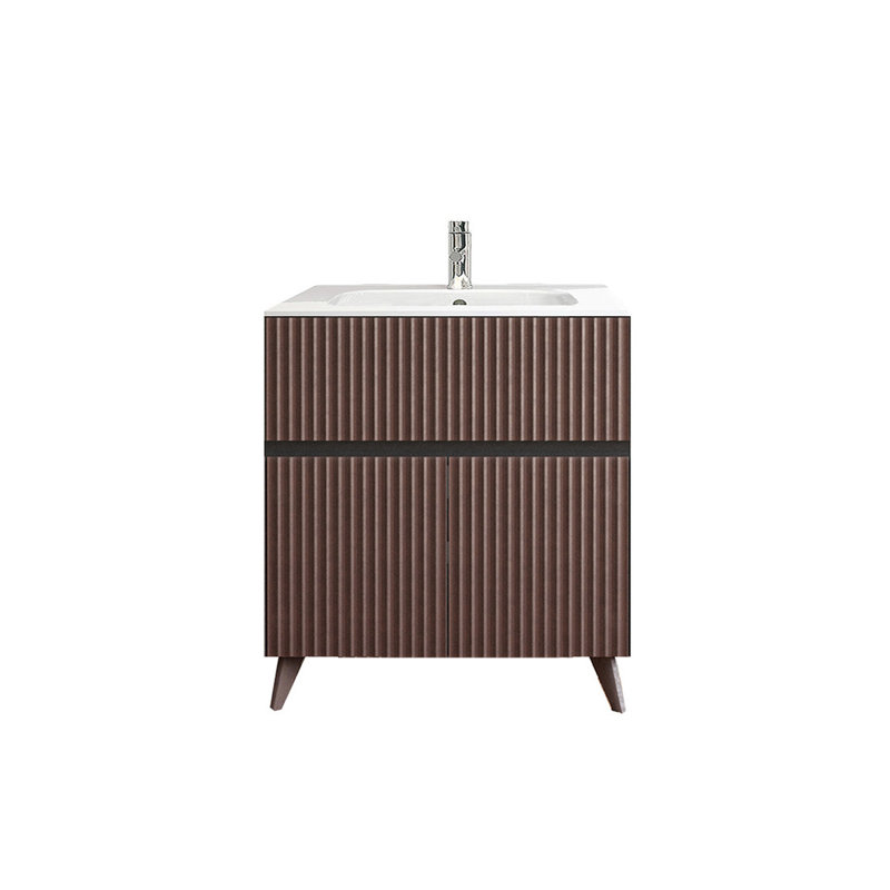 Arbon 29.53'' Single Bathroom Vanity with Ceramic Top, Coffee