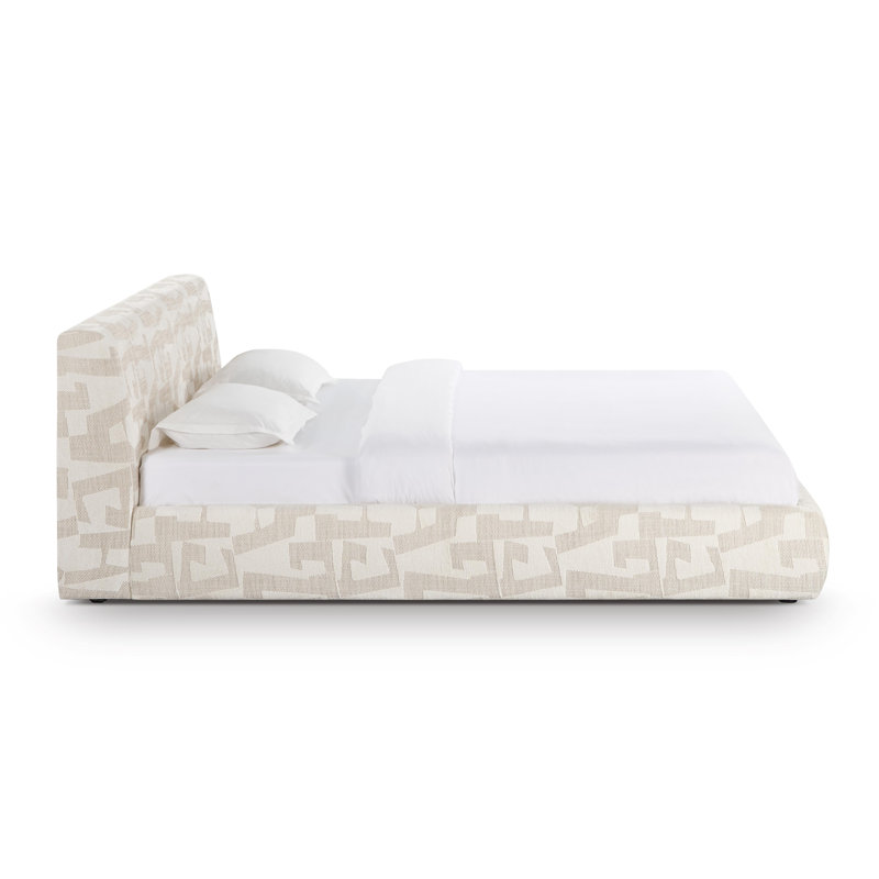  Très grand lit à motif jacquard crème