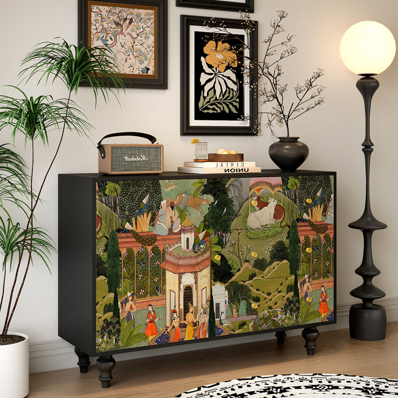 Armoire d'entrée rétro en bois massif