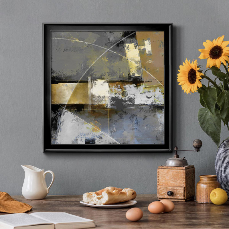 Uptown Tempo II - peinture sur toile encadrée, H 17,5 po x l 17,5 po x P 1,5 po, Noir