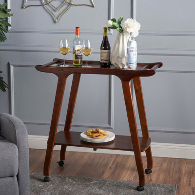 Hashir Solid Wood Bar Cart