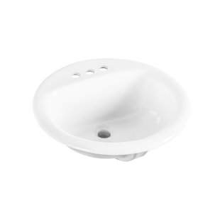 Winfield Products 19'' White Ceramic Circular Bathroom Sink with Overflow