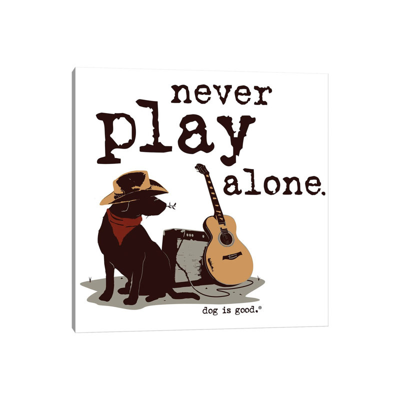 Never Play Alone by Dog Is Good And Cat Is Good - Wrapped Canvas Print, 66.04 cm H x 66.04 cm W x 3.175 cm D