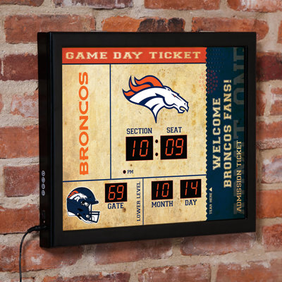 Denver Broncos Bluetooth Scoreboard Wall Clock