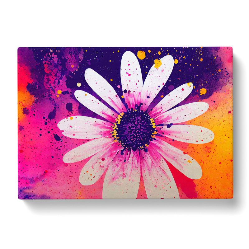 Daisy Flower Splash Vol.5 Abstract - Wrapped Canvas, 35cm H x 50cm W x 3cm D