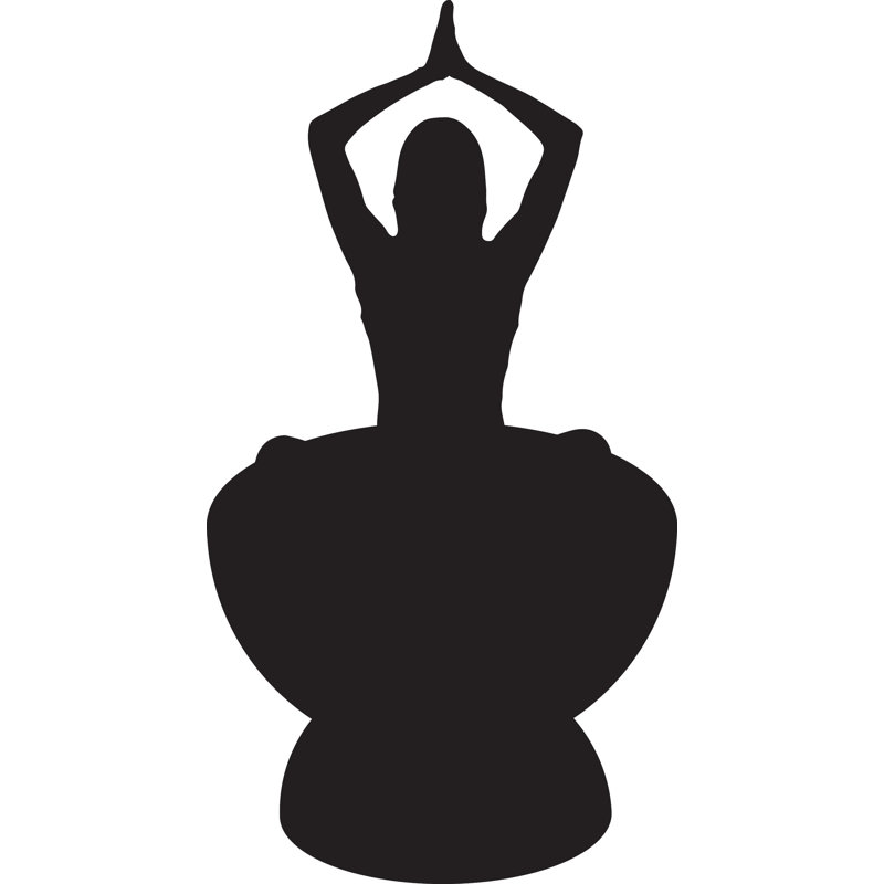 Adhésif décoratif yoga, Noir, H 84 po x l 44,5 po