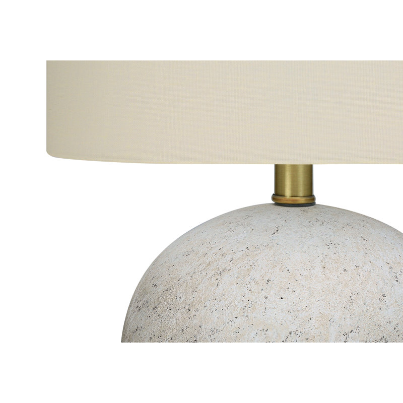 H 27 po, lampe de table, céramique grise, abat-jour gris, contemporain