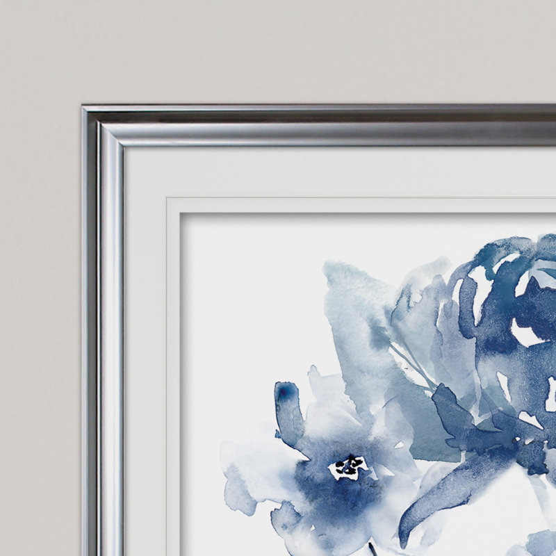 Translucent Blues I - reproduction de cadre photo, Argent, H 30 po x l 40 po x P 1,5 po