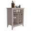 Armoire de bar Essential, une tablette ouverte, six supports à vin intégrés, un tiroir - gris clair