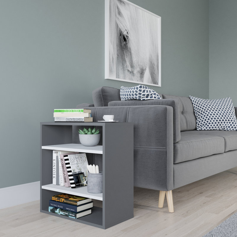 Table d'appoint Najlaa, Gris anthracite / blanc